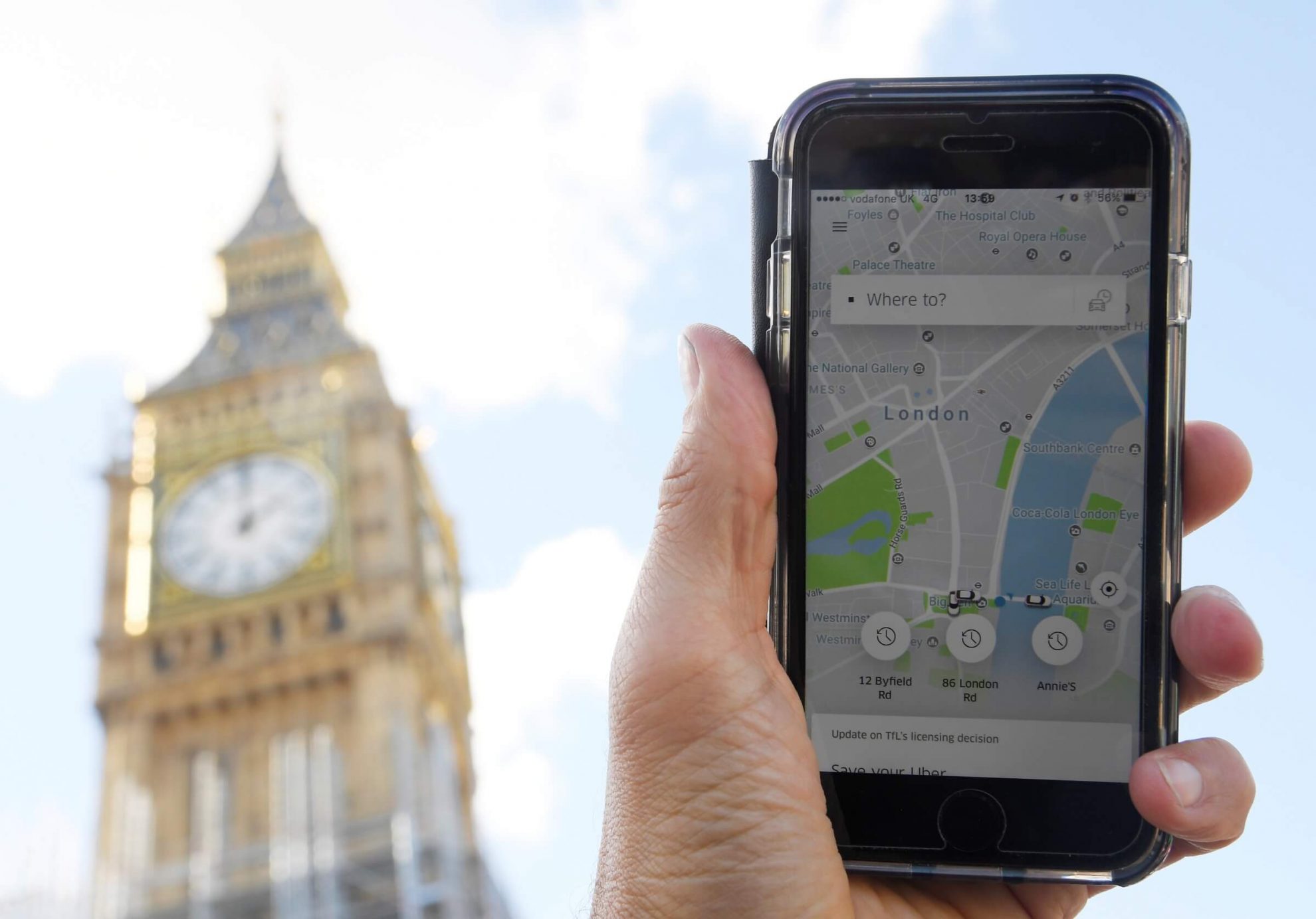 Maždaug 40 tūkst. Londono „Uber“ vairuotojų nuo spalio turės ieškotis kitos veiklos.