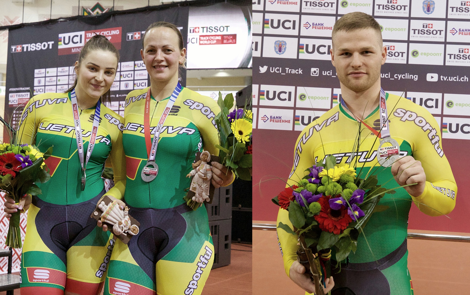 Minske (Baltarusija) suregtame 2017-2018 metų sezono pasaulio dviračių treko taurės varžybų paskutiniajame, penktajame, etape Lietuvos dviratininkai pagal medalių skaičių pasidalijo trečią vietą.