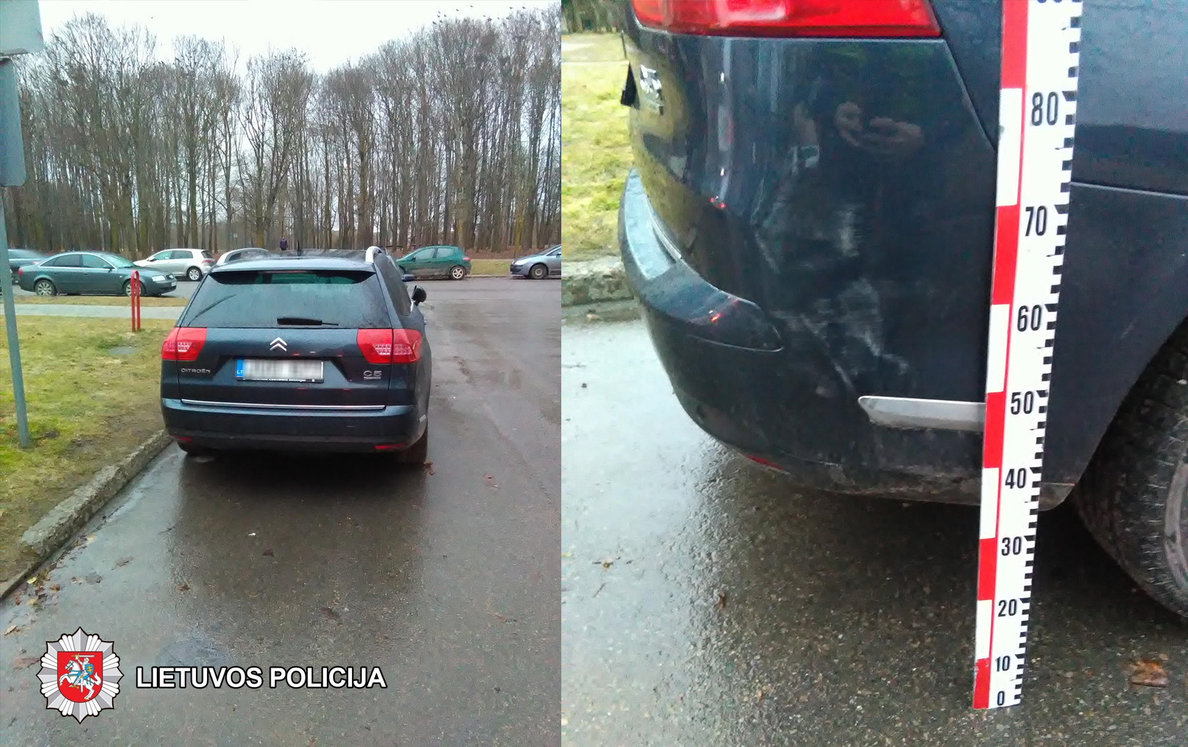 2019-03-04 Panevėžyje, Parko g., namo kieme apgadintas automobilis „CITROEN C5“. Jį apgadinusio automobilio vairuotojas iš eismo įvykio vietos pasitraukė.