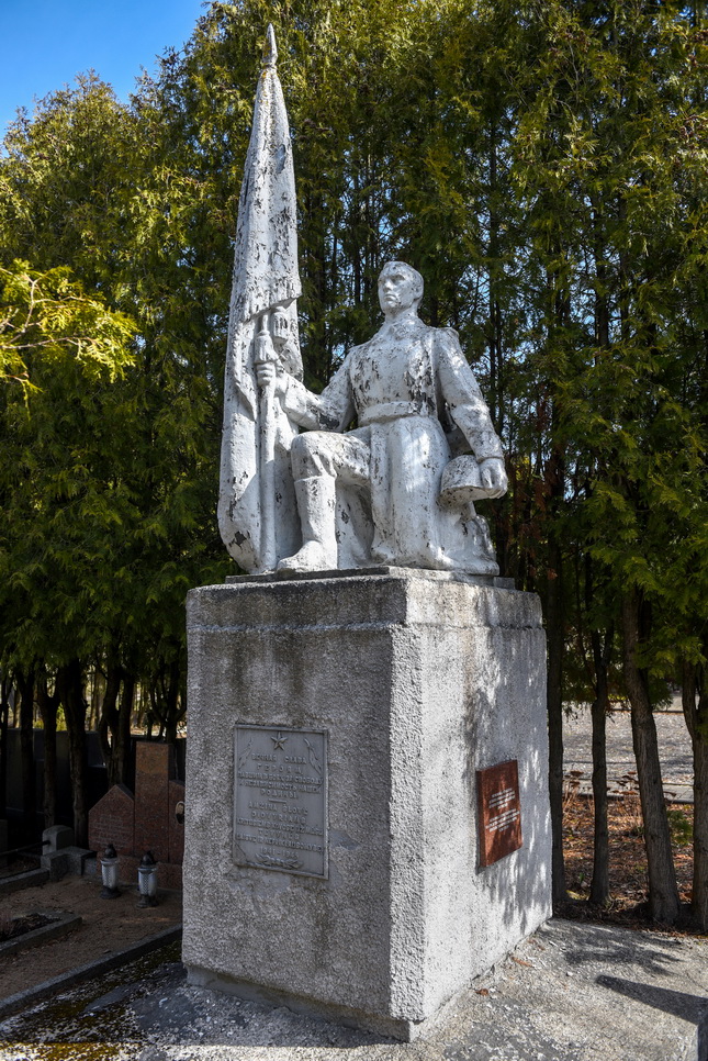 Ramygalos gatvėje, šiaurinėje Kristaus Karaliaus katedros kapinių dalyje esančiose sovietinių karių kapinėse stūksantis paminklas kelia istorikams didelių abejonių, kam jis iš tiesų skirtas. G. KARTANO nuotr.