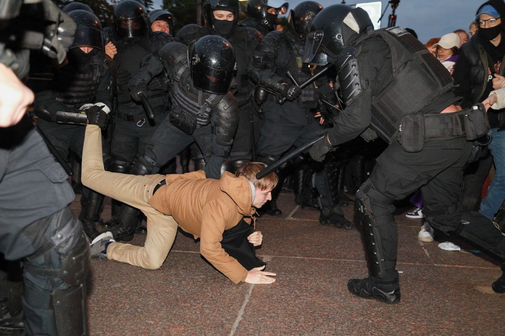 Мобилизация демонстрации. Несанкционированный митинг. Протесты в Москве 21.09.2022.