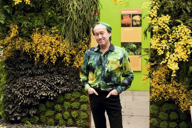 Patrick Blanc - žymiausias vertikaliųjų sodų dizaineris.