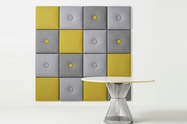 Galite kreiptis į dizainerius, kurie pasiūlys surenkamuosius sienų puošybos modelius iš perdirbtų medžiagų - audinių ir plastiko.