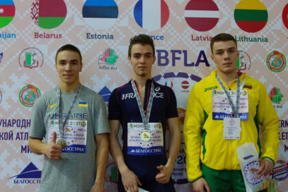 Vasario 25-ąją šeštadienį Minsko (Baltarusija) universiteto lengvosios atletikos manieže puikus sprinterio D. Juškos startas.