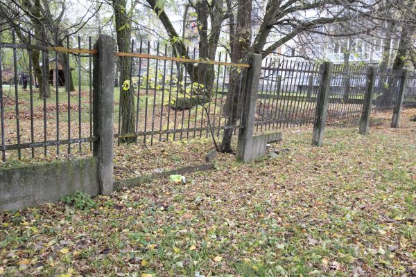 Panevėžietė nuogąstauja, kad globotiniams pavojinga ir globos namus juosianti sena, apirusi tvora. V. Bulaičio nuotr.