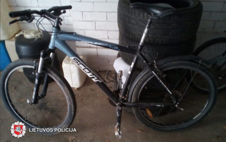 2018-09-10 Panevėžyje, Aukštaičių g., rastas mėlynos spalvos dviratis.