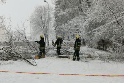 Žiemos pokštai Panevėžyje tik per plauką nesibaigė nelaime.