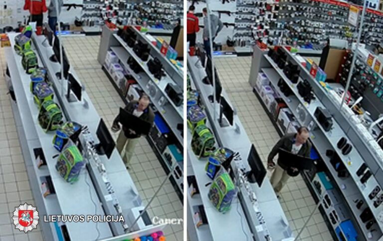 2019-05-10 21.17 val. Panevėžyje, Klaipėdos g., iš elektronikos prekių parduotuvės nenustatytas asmuo pavogė monitorių „Samsung“ . Nuostolis – 144,99 eurai.