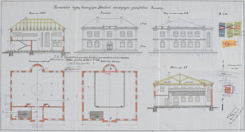 Panevėžio žydų draugijos „Tehilim“ siūlytas mūrinės sinagogos projektas. PANEVĖŽIO ŽYDŲ BENDRUOMENĖS nuotr. 