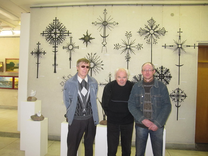 Panevėžiečiai kalviai tautodailininkai Kazimieras Galiauskas, Vytautas Kryževičius ir Saulius Kronis. ARCHYVŲ nuotr.