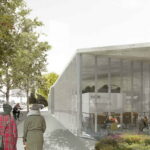 Įėjimas į laukimo salę iš gatvės pusės.