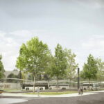 Naujosios stoties vaizdas iš Savanorių a. gatvės.