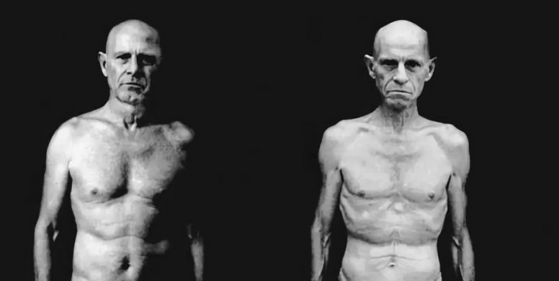 Taip atrodė vienas eksperimento dalyvių prieš ir po buvimo „Biosferoje-2“.