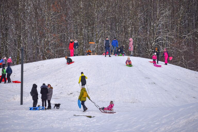 Kartu su kalendorine žiema iškritęs sniegas nubalino ne tik miškus bei pievas, bet ir Panevėžį. O svarbiausia – Kultūros ir poilsio parką, kuriame, kartu su šaltuku, nutiesė žiemos pramogų kelius ir kalnelius.