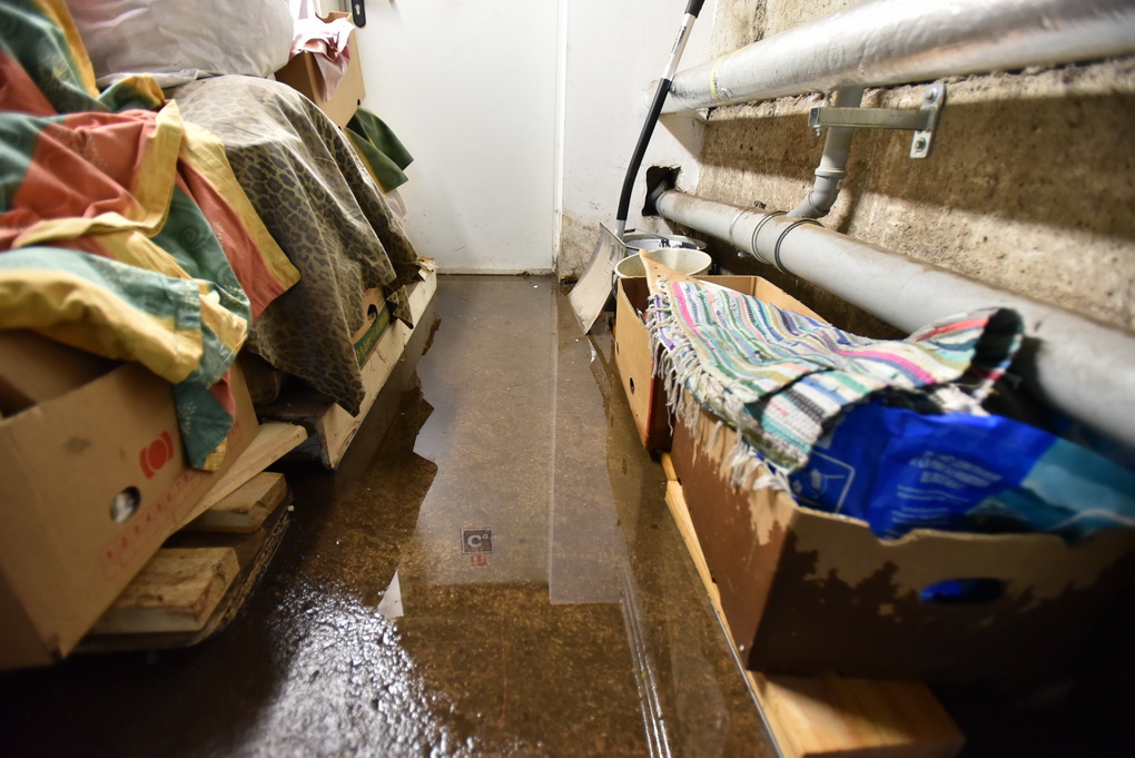 Šeimos namų moterų krizių centro rūsys šią vasarą tvino ne pirmą kartą. P. ŽIDONIO nuotr.