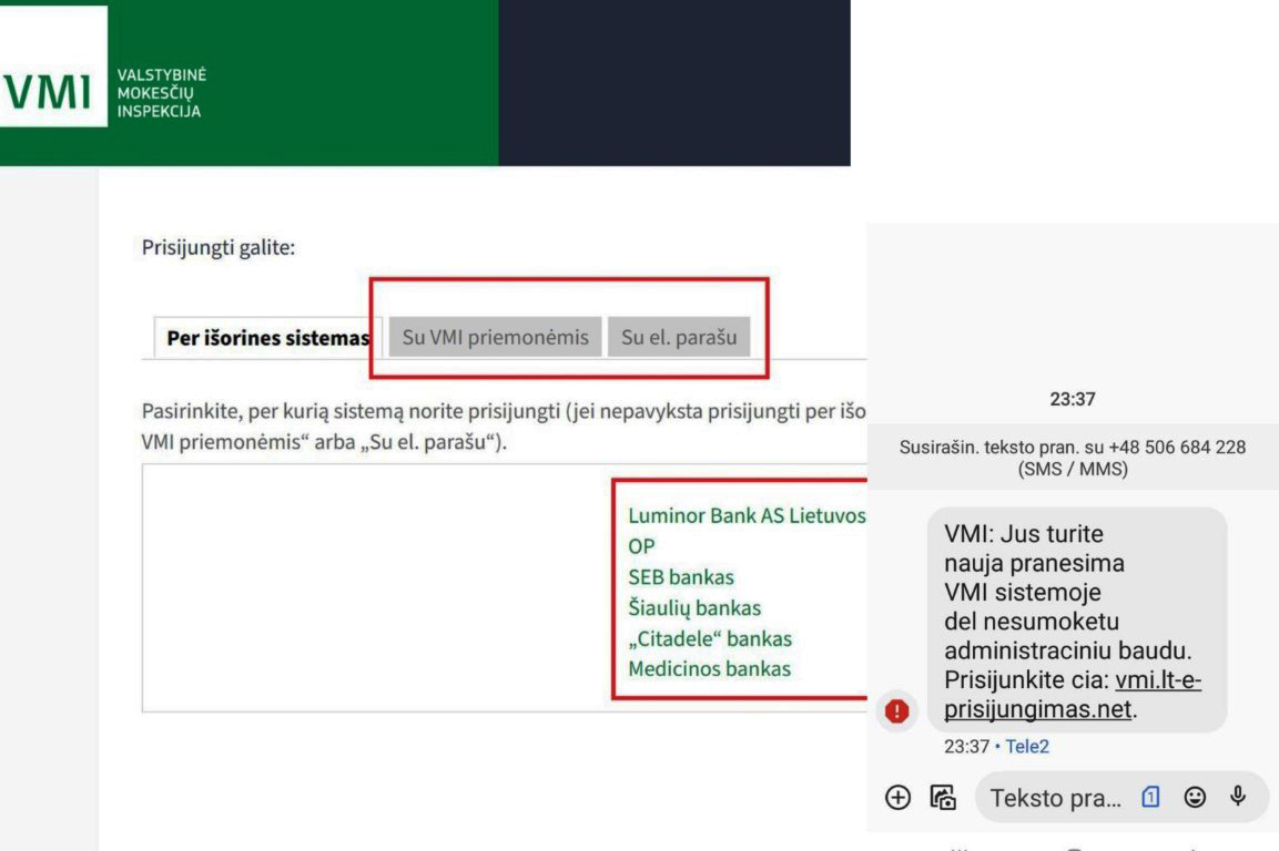 Pastaruoju metu gyventojai sulaukia itin daug sukčių SMS žinučių, kuriose informuojama apie neva turimą skolą Valstybinei mokesčių inspekcijai.