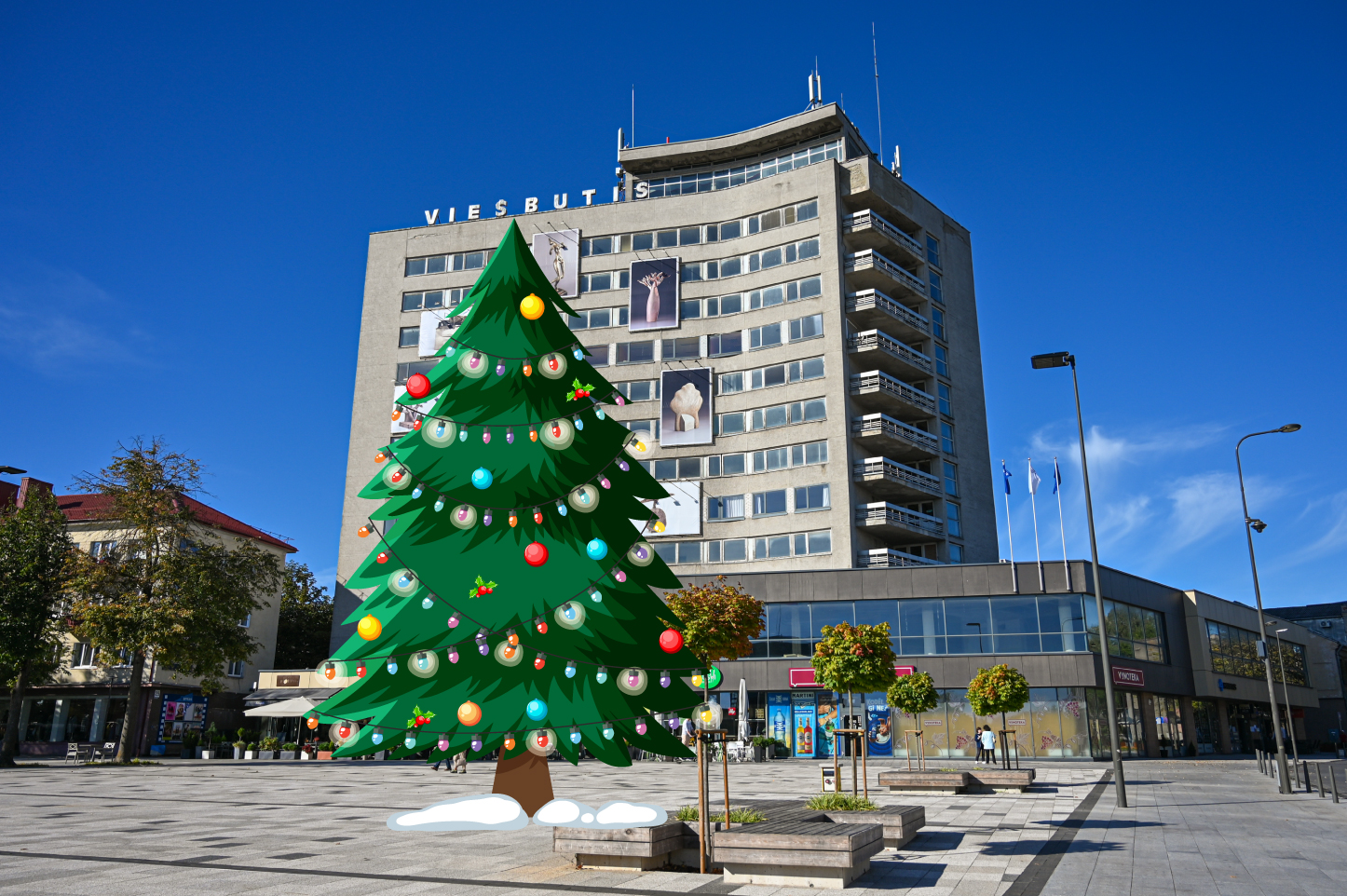 Praėjo bemaž dešimtmetis, kai Panevėžį puošė gyva Kalėdų eglė.