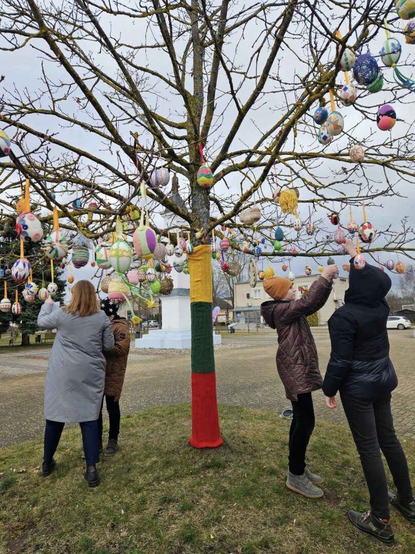 Raguviškių Velykų medžiu tapo ąžuolas. K. Juškaitės nuotr. 