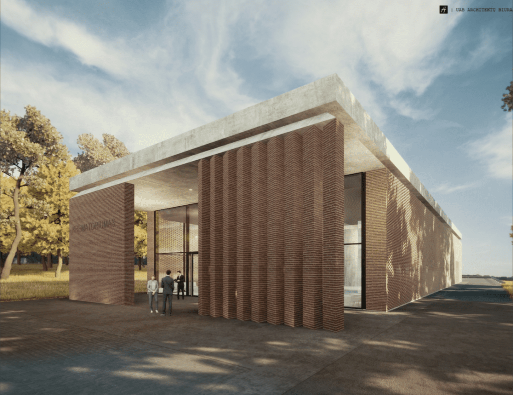 Nors Šilagalys protestuoja, krematoriumo statytojai planų nekeičia. Architektų biuro G. N atkevičius irpartneriai vizualizacija