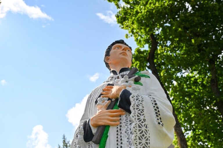 Šventųjų apaštalų Petro ir Povilo bažnyčios šventoriuje tikinčiuosius pasitinka atnaujinta, iš tolo įvairiomis spalvomis švytinti šventojo Aloyzo skulptūra. Atnaujinta ir kita – Jėzaus Širdies statula.