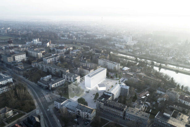 Skaičiuojama, kad „Stasys Museum“ priestato statyba gali kainuoti apie 9 milijonus eurų. IMPLMNT vizualizacijos