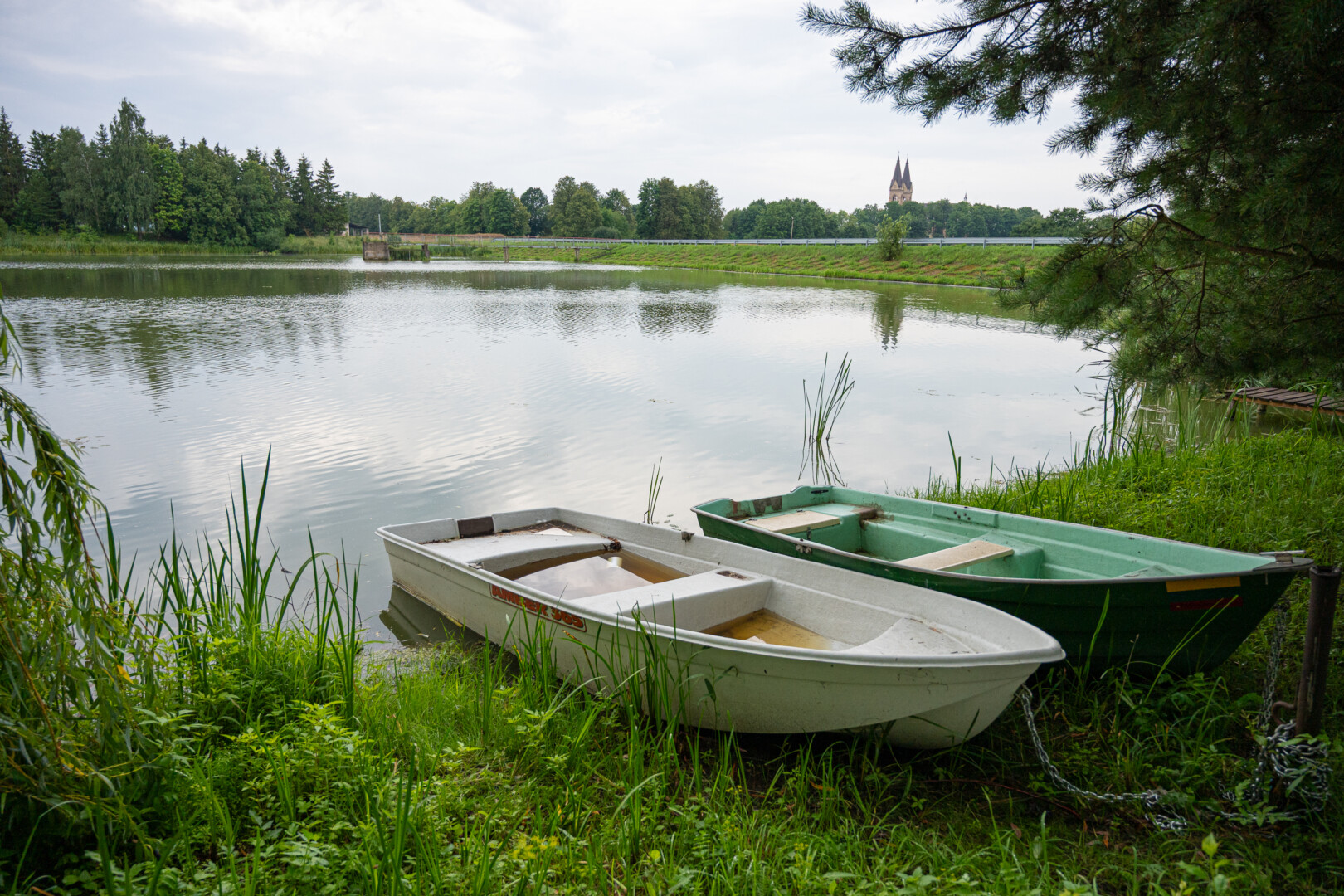 Pažaliavęs Krekenavos užtvankos vanduo atbaido ištroškusius vasaros malonumų. Visgi vandens kokybės tyrimai pavojaus sveikatai nerodo. P. ŽIDONIO nuotr.