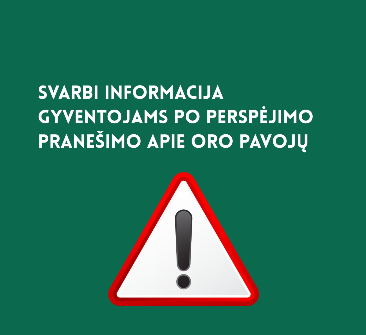 Lietuvos kariuomenė įspėja gyventojus apie tikėtiną oro pavojų. Gyventojams mobiliaisiais išsiųstuose pranešimuose Lietuvos kariuomenė ragina gyventojus išlikti ramiais.